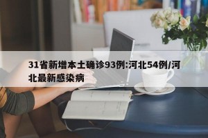 31省新增本土确诊93例:河北54例/河北最新感染病