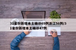 31省份新增本土确诊69例浙江56例/31省份新增本土确诊47例