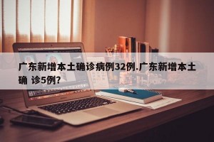 广东新增本土确诊病例32例.广东新增本土确 诊5例？